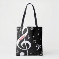 Sac fourre-tout à notes musicales