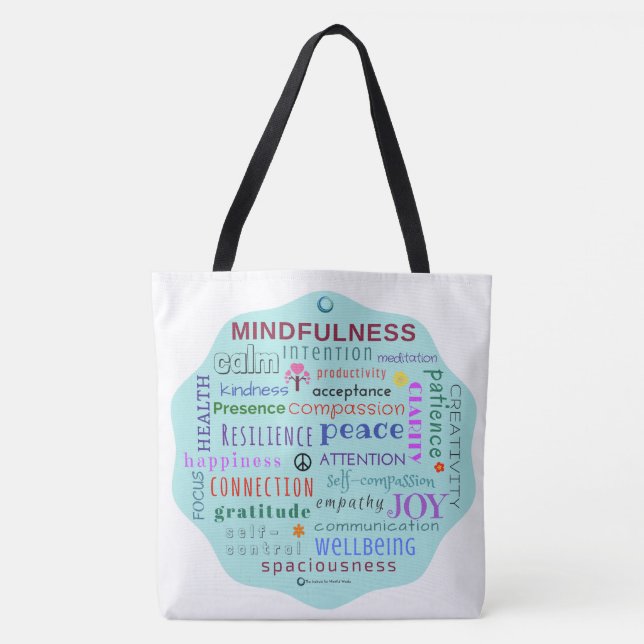 Sac fourre-tout à pêle-mêle de mot de Mindfulness (Devant)