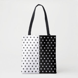 Sac fourre-tout à pois noir et blanc