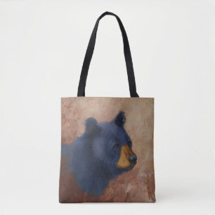 Sac fourre-tout à portrait d'ours noir