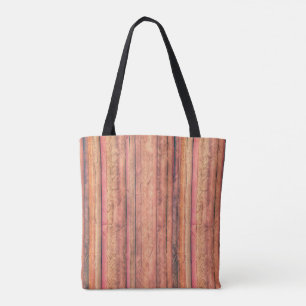Sac fourre-tout à rayures rustiques en bois