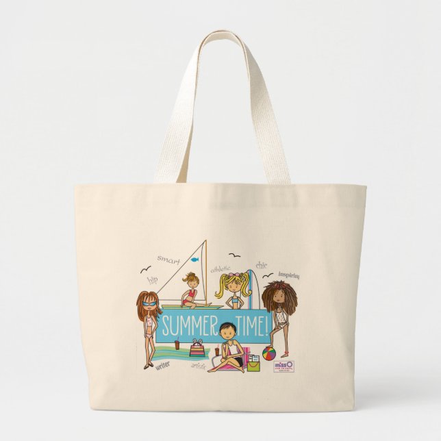 Sac fourre-tout à sac de plage d'heure d'été grand (Devant)