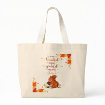 Sac fourre-tout à thème écureuil mignon et automna