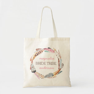 Sac fourre-tout à tribu de jeune mariée de plumes