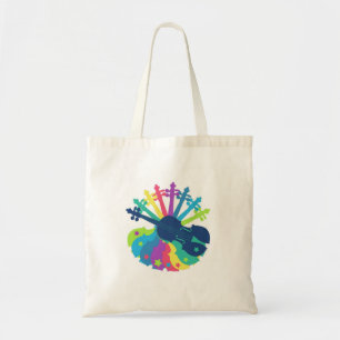 Sac fourre-tout à violon d'arc-en-ciel