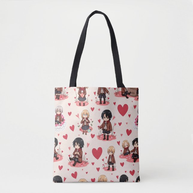 SAC FOURRE-TOUT ANIME DE LA JOURNÉE DE VALENTINE (Devant)