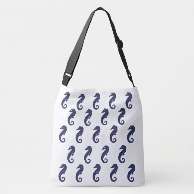 Sac fourre-tout (ao) - Chevaux de mer en bleu (Dos)