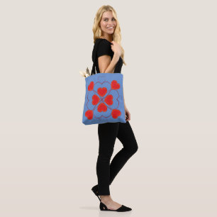 Sac fourre-tout (ao) - Fleur du coeur rouge