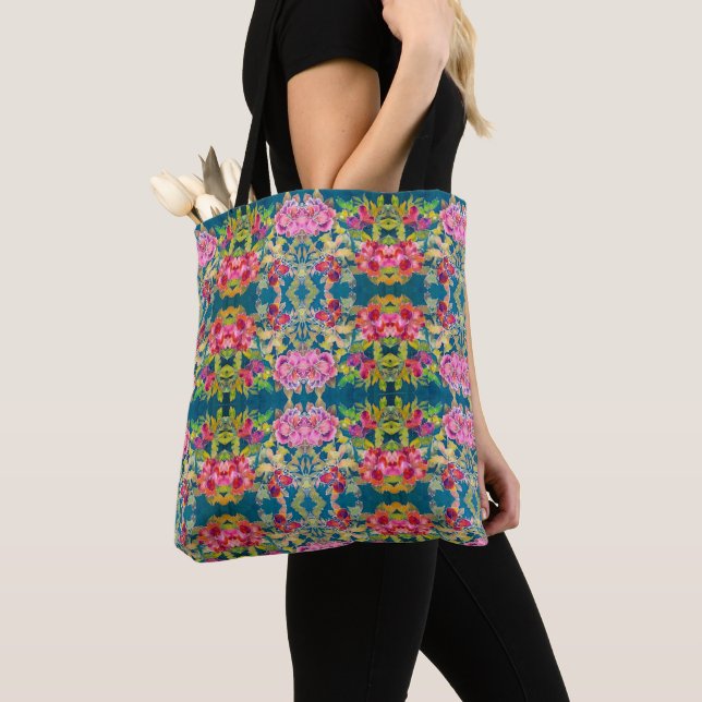 Sac fourre-tout (ao) - Kaleidoscope des fleurs (De près)