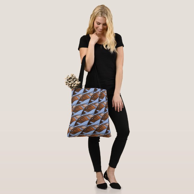 Sac fourre-tout (ao) - Plumes Brown (Sur le modèle)