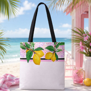 Sac fourre-tout aquarelle feuille de citron   Citr