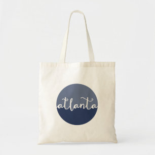 Sac fourre-tout Atlanta   bleu marine lettré à la 