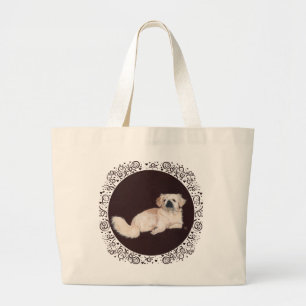 Sac fourre-tout au chien Pékinois blanc