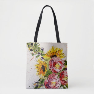 Sac fourre-tout au design floral lunaire
