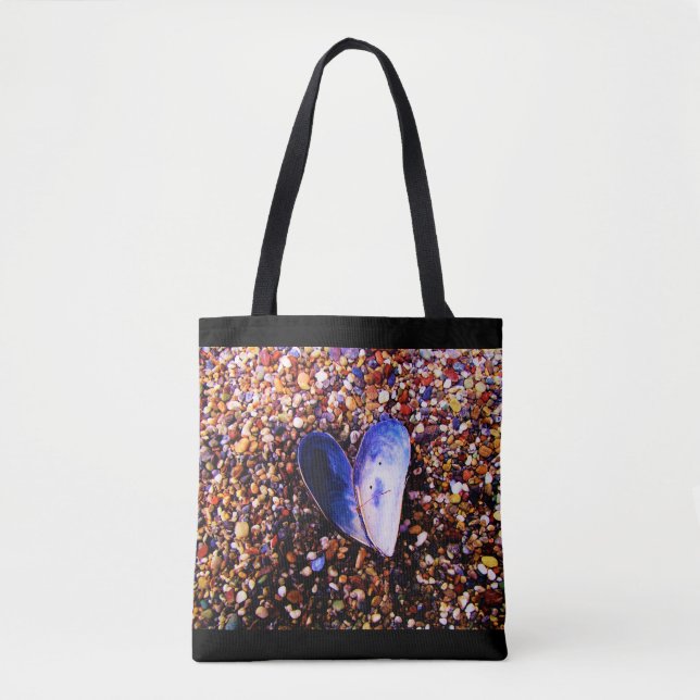 Sac fourre-tout aux coquillages et galets de plage (Devant)