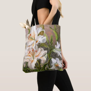 Sac fourre-tout aux lys blancs