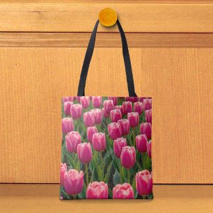 Sac fourre-tout aux tulipes roses