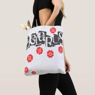 Sac fourre-tout avec des lettres funky folk Bélaru