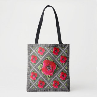 Sac fourre-tout avec des pépites rouges vibrantes