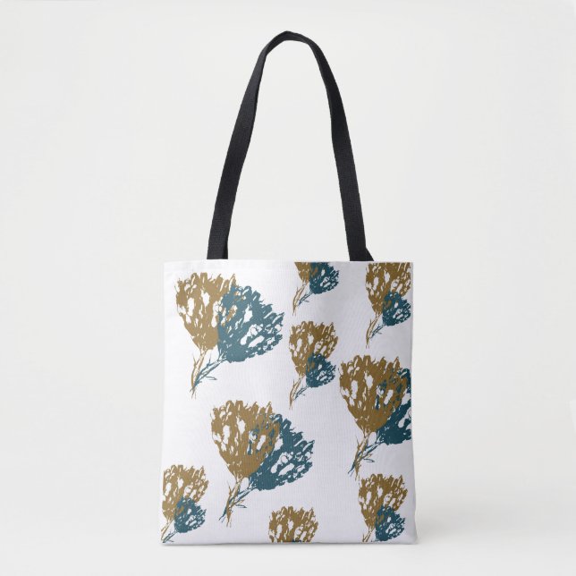 Sac fourre-tout avec Fleurs Abstraites, Moyen (Devant)