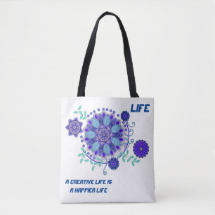 Sac fourre-tout avec fleurs créatives