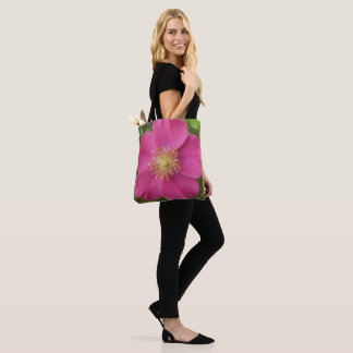 Sac fourre-tout avec image de rose rose vif