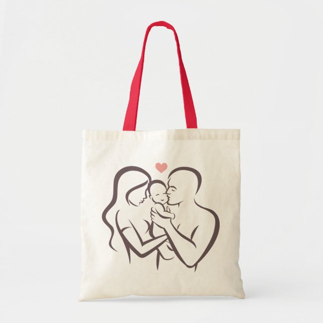 Sac fourre-tout avec imprimé "famille" (Devant)
