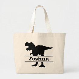 Sac fourre-tout avec nom personnalisé de dinosaure