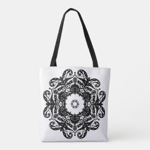 Sac fourre-tout avec Ornements noirs et blancs