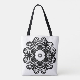 Sac fourre-tout avec Ornements noirs et blancs