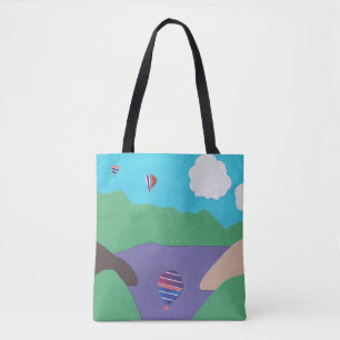Sac fourre-tout avec paysage de montagne