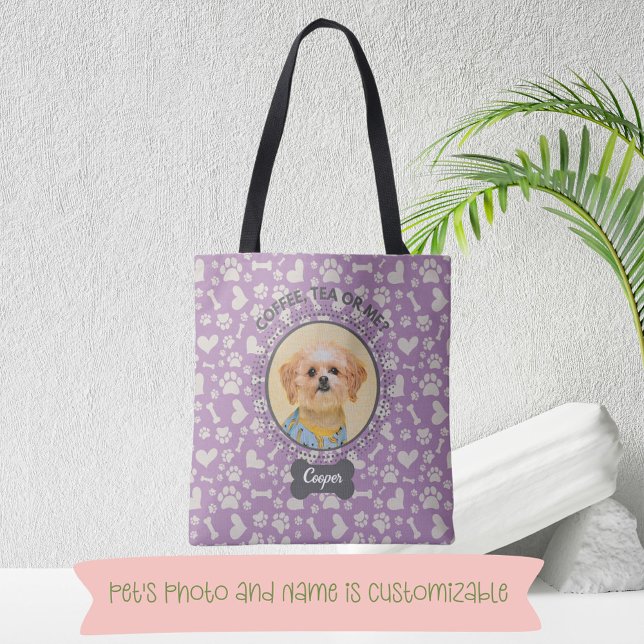 Sac fourre-tout avec Portrait et Nom d'animal de c (Carry Your Pet Portrait On The Go!)
