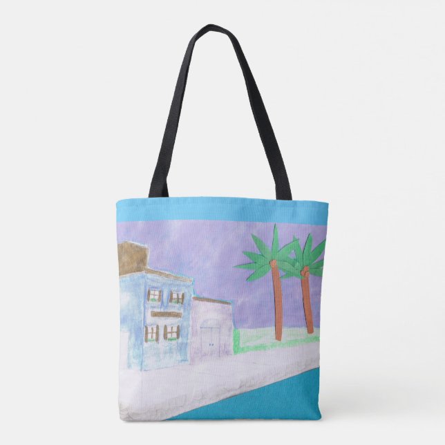 Sac fourre-tout avec scène caribéenne (Dos)