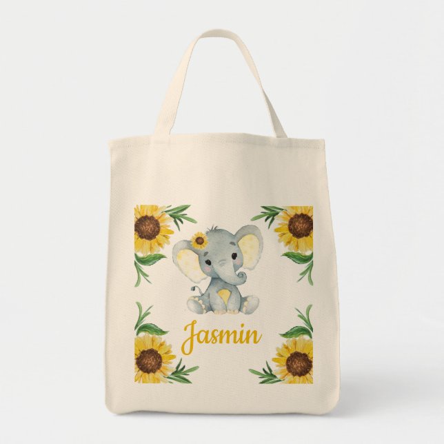 Sac fourre-tout avec tournesol, nom Elephant (Devant)