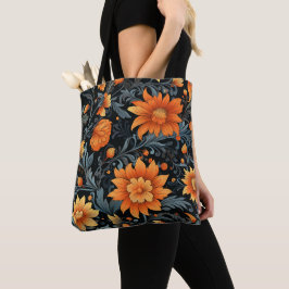 Sac fourre-tout avec un motif floral vibrant