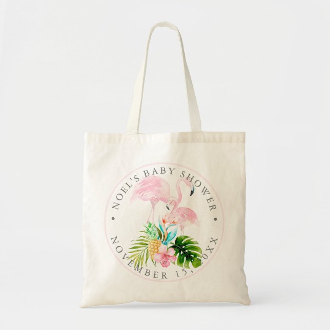 Sac fourre-tout Baby shower PixDezines Flamant ros (Devant)