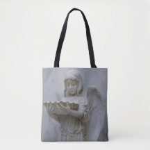 Sac fourre-tout baptismal à ange (vue de côté)