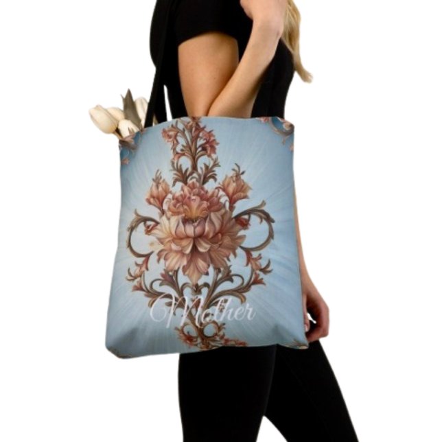Sac fourre-tout Baroque Rose (Tote Bag — 100% polyester, black laminated lining 100% cotton web hand. Made in the USA.
)