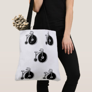 Sac fourre-tout Bicyclettes en noir et blanc Vinta