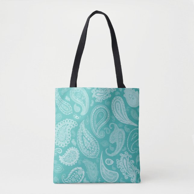 Sac fourre-tout blanc à concepteur de Paisley par (Devant)