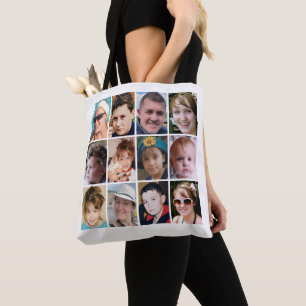 sac fourre-tout blanc collage de 24 photos