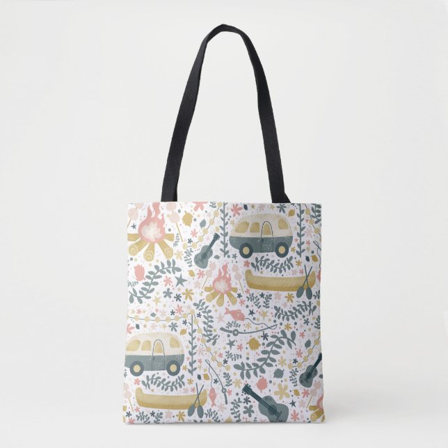 Sac fourre-tout blanc de la vie du camping (Devant)