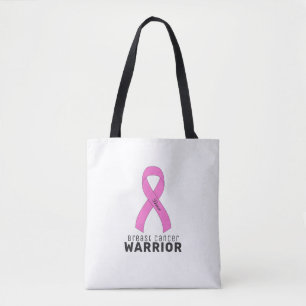 Sac fourre-tout blanc du ruban du cancer du sein
