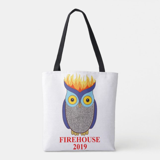 Sac fourre-tout bleu à hibou de FH (Dos)