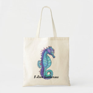 Sac fourre-tout bleu à hippocampe