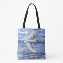 Sac fourre-tout bleu d'aigrettes enneigées côtière