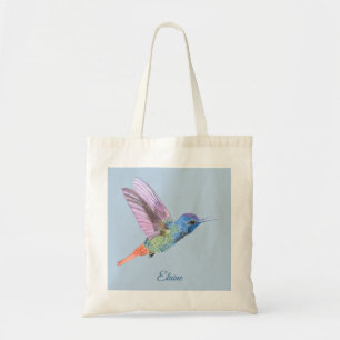 Sac fourre-tout bleu personnalisé colibri avec ois