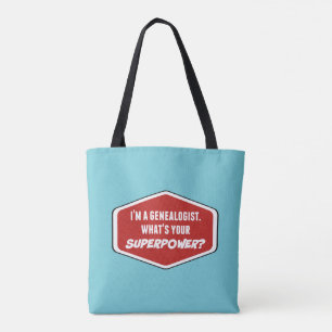 Sac fourre-tout bleu personnalisé de superpuissanc