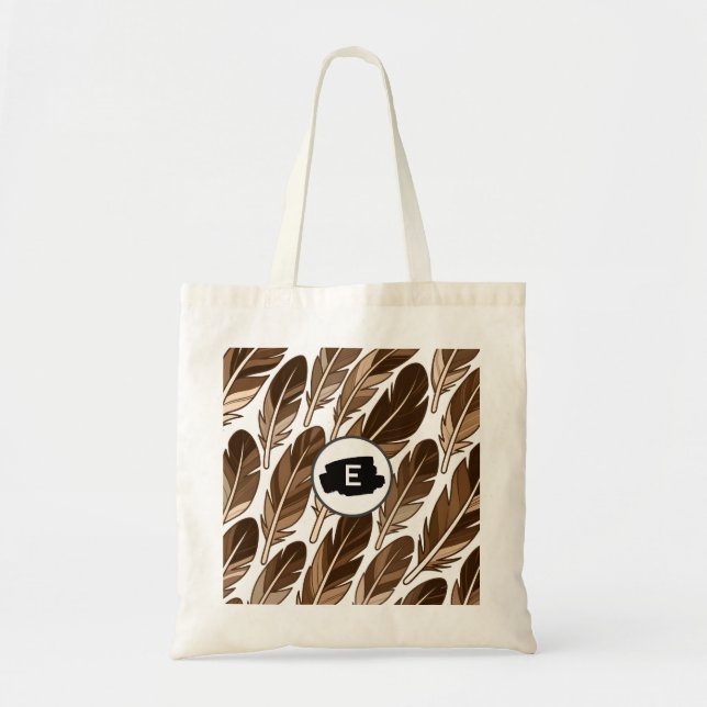 Sac fourre-tout Boho Monogramme personnalisé - Plu (Devant)