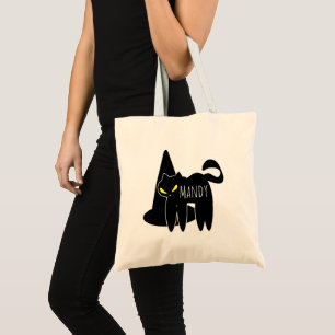 Sac fourre-tout bonbons chat noir chapeau de sorci